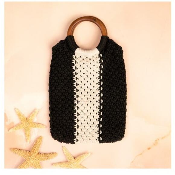 Curateur Laude the Label Gabby Black Mini Macrame Bag NWT - Picture 1 of 6